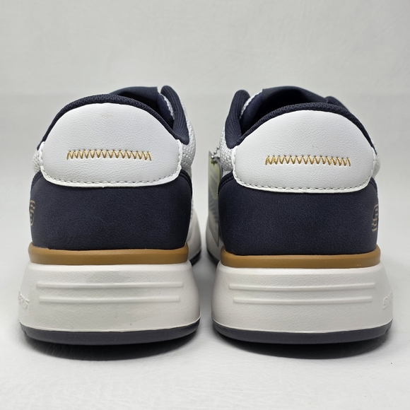 Skechers Corliss Dorset Mens Size 8.5 White Navy Blue Relaxed Fit Sneaker New - Picture 5 of 12